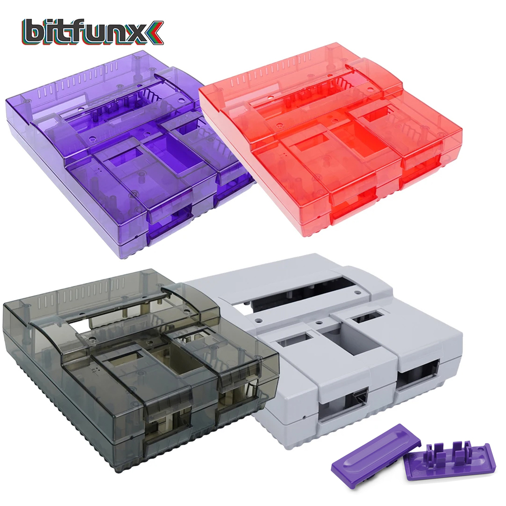 Retro Gaming Console - Bitfunx SNES Capa transparente de substituição