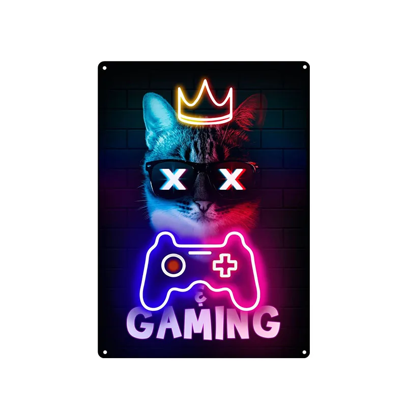 Sinal de Lata Vintage de Gamin - Retro Gaming Cafe avaliação e preço
