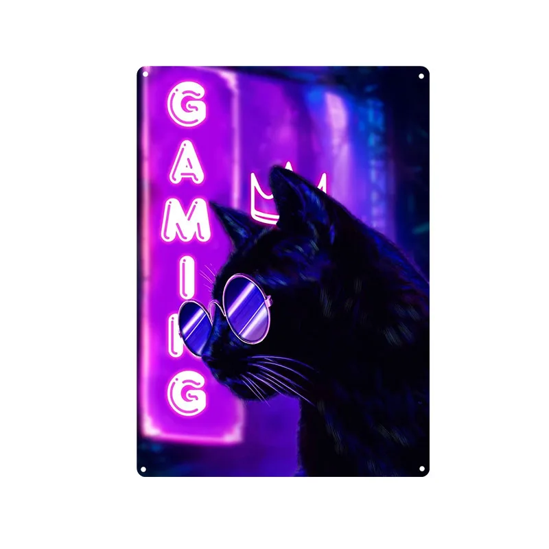 Sinal de Lata Vintage de Gamin - Retro Gaming Cafe avaliação e preço