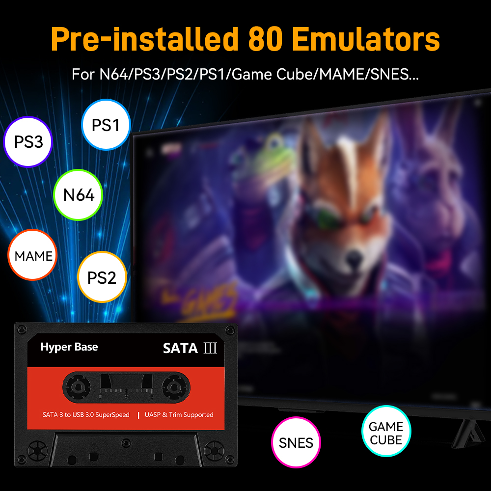 Batocera 500g/2t emulador jogo - Retro Gaming Hard Drive avaliação e preço